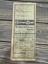 Vintage 1907 Alabama Warranty Deed Document - W.S. Thompson To M.C. Caldwell picture