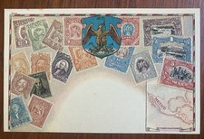 Mexico 15 Classic Stamps Map Postcard Flag Embossed Vintage Emblem Cover picture
