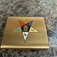 VTG Mid-Century Order Of Eastern Star  cosmetic/cigarette case Masonic USA picture