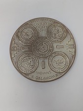 Vintage Frankoma Seals of Four Tribes Oklahoma Trivet Hot Plate 6 1/2