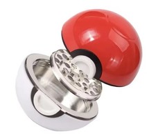 Pokeball Design 3-Layer Tobacco Grinder Zinc Alloy Red White picture