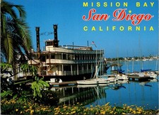 Mission Bay San Diego California William B Evans Sternwheeler Postcard picture