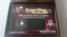 Schrade Cutlery  “The Eagle Has Landed” Scrimshaw Lockback  Knife picture