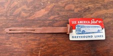 Vintage 1940s-50s Greyhound Bus Lines Advertising Luggage Tag Fob  picture