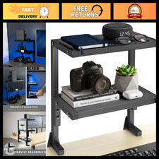 VIVO Black Clamp-on 13 inch 2-Tier Desk Shelf, STAND-SHELF2C picture