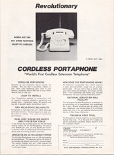 Cordless Portaphone Vintage Ad Print World's First Cordless Phone 1970s picture