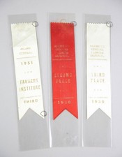 VTG 1950s Farmers Institute Union Award Ribbon Adams Central High School Decatur picture