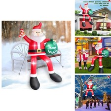 8 FT Inflatable Sitting Santa Claus with Gift Bag Christmas Outdoor Decorations picture