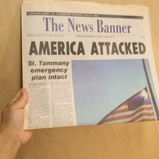 The News Banner September 12 2001 Newspaper America Attacked 9/11 History picture