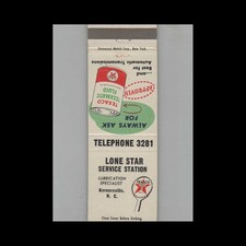 Matchbook Cover Texaco Lone Star Service Station Kernersville NC picture