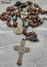 Holy Face of Jesus Chaplet | Bronze|Sacred Bleeding Heart| Pieta| Red Jasper picture