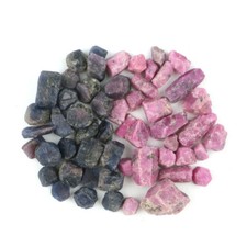 50g/100g Bulk Rough Natural Blue Sapphire Ruby Corundum Crystal Healing Specimen picture