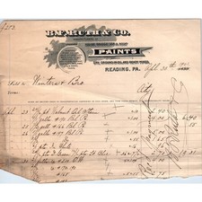 1901 B.F. Ruth & Co Paints Reading PA Original Billhead Letterhead Receipt AE7-1 picture