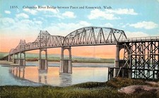 Columbia River Bridge Pasco Kennewick Washington Highway Vtg Postcard G2 picture