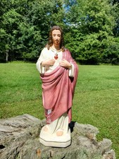 RARE NATIVITY JESUS CHRISTMAS STATUE BLESSED ANTIQUE CATHOLICWARE STATUE VTG MCM picture