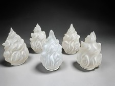 Set 5 antique frosted glass FLame Torch shades for chandelier sconces picture