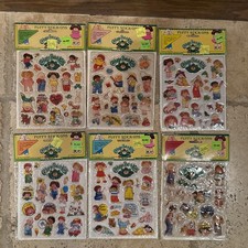 Lot of Vintage 1983 Cabbage Patch Kids Puffy Stick Ons Stickers Sealed  6 total picture