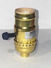 NEW:  TURN KNOB ON/OFF MEDIUM BASE LAMP SOCKETS BRASS PLATED  lamp part picture