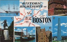 Boston Massachusetts MA Historic Boston landmarks and attractions Postcard picture