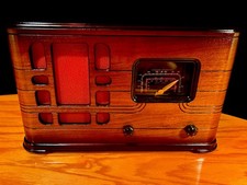 Old Wood Vintage Antique Restored Radio Converted to a Bluetooth SPK picture
