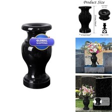 XONOR HP1225 Cemetery Grave Vase Granite Polished Black 1pc with Draining Hole picture