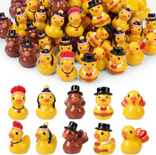 100 Pcs Mini Resin Turkey Duck Figurines Thanksgiving Fall Decor picture