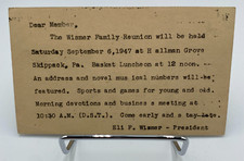 Vtg c1947 Chorus Rehearsal Family Reunion Notification Postcard picture