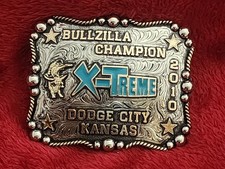 Rodeo☆2010☆Bullriding☆Dodge City Kansa☆Bullzilla Champion Trophy Buckle☆Rare☆X97 picture