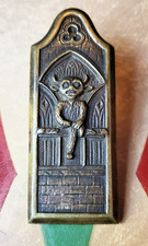 RARE ANTIQUE BRONZE IMP ELF DEMON PIXIE DESK CLIP ~ ENGLAND ~ picture