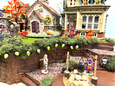 LIGHTED Halloween Village Display Base 32x17 for Dept 56 Lemax Witches Brew Pond picture