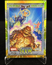 2026 Topps Chrome Marvel One World Under Doom Fantastic Four OW-07 Gold 23/50 picture