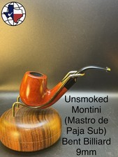 Unsmoked Montini (Mastro De Paja Sub) Bent Billiard 9mm Tobacco Pipe picture