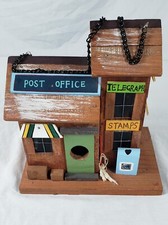 Vintage Wood USPS Post Office Hanging Birdhouse Collectible 9.5