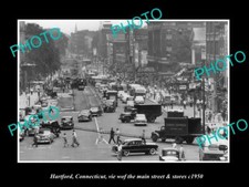 OLD 8x6 HISTORIC PHOTO OF HARTFORD CONNECTICUT THE MAIN STREET & STORES c1950 picture