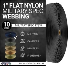 Military Spec Flat Nylon Webbing – Milspec 17337 Strap for Slings, Backpack Stra picture