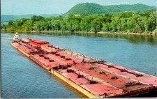 Vintage Ohio River Towboat Postcard by R. Daniel Simmons Tichnor Bros picture