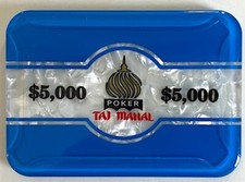 $5000 TAJ MAHAL CASINO POKER PLAQUE picture