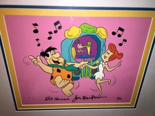 Flintstones Cel Hanna Barbera Jukebox Rock Signed Early Rare Edition COA picture