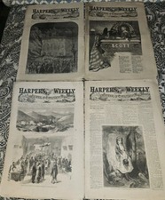 1866 Harpers Weekly Lot Of 4 Denver Colorado Gambling Thomas Nast Winfield Scott picture