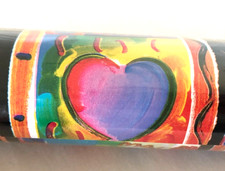 VTG PETER MAX ICONIC POP-ART COSMIC HEARTS Gift Wrap Paper Roll SEALED /MADE USA picture