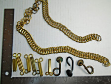 Original Antique U.S. Army M1881 Cavalry Helmet Brass Chin Chain & T-Bar Hooks picture