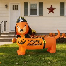 Adorable 5 FT Halloween Dog Inflatable - Outdoor Festive Decoration with LEDs picture