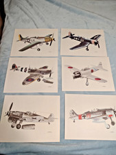 - 2 Sets of 6 - 1979 John Batchelor Time Life Books World War II Airplane Prints picture