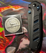 OKnife Rubato black G10 handle 154CM tanto blade cross bar lock pocket knife picture