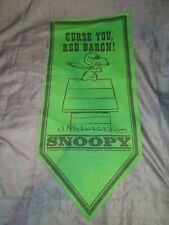 Vintage SCHULZ 1967 Peanuts Snoopy Felt Pennant CURSE YOU RED BARON Dog house picture