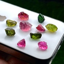 Natural Multi Color Tourmaline Rough Lot 52 Ct 10 Pcs Facet Grade Raw Gemstones picture