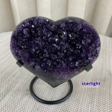 1.4LB   Natural Brazilian amethyst hand cut heart-shaped decoratio picture