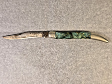 Pre-WWII Vtg Winchester 1050 Large Texas Toothpick Pocket Knife Peacock Swirl picture