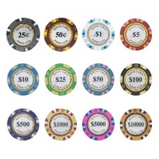 600 Monte Carlo Bulk Poker Chips 14g Clay Composite - Pick Your Denominations picture