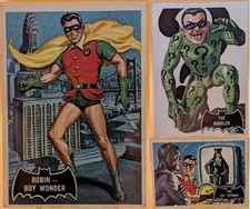 (18) 1966 Topps Batman Black Bat Card Lot: #2 Robin #36 Riddler + Miscut Errors picture